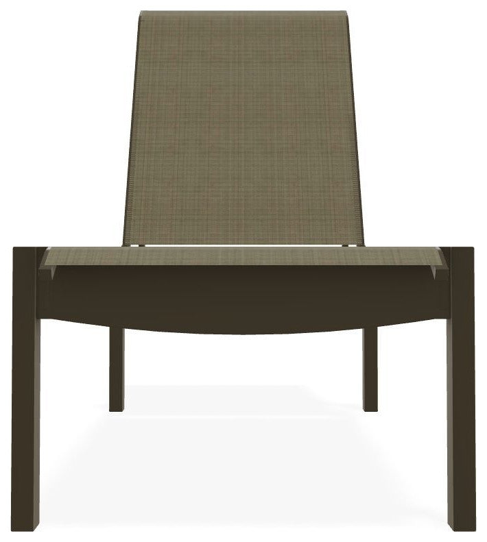 Leeward Sling Stackable Outdoor Chaise Lounge, Elevation Stone/Beachwood