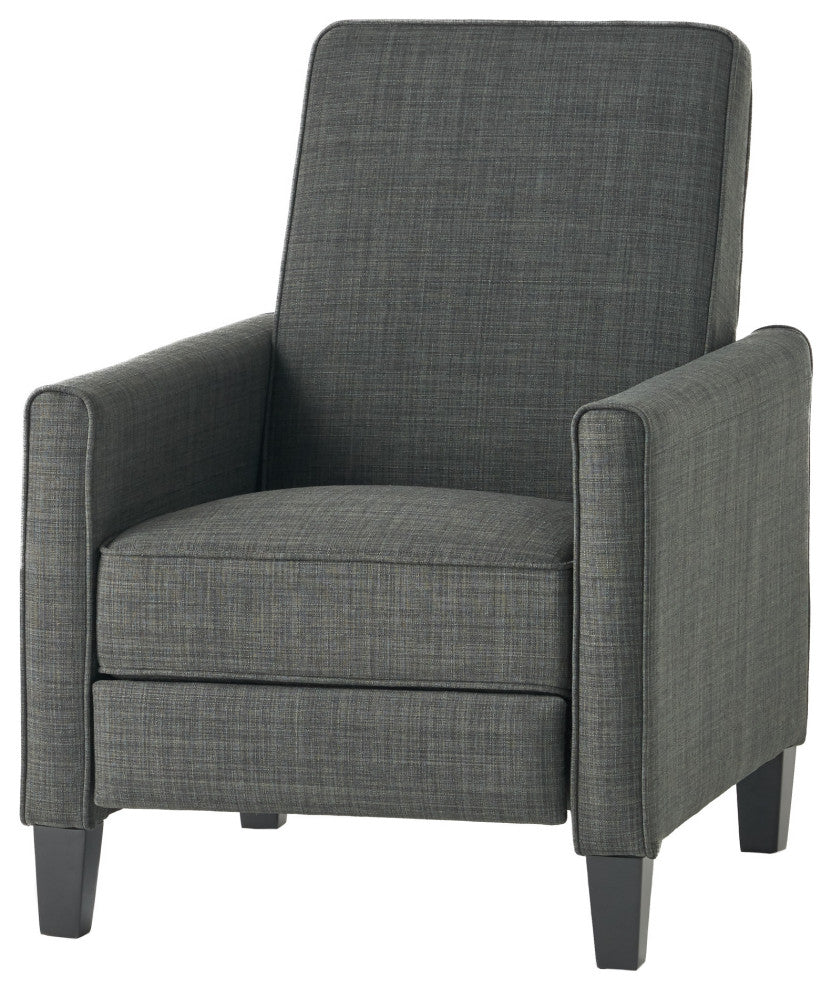 GDF Studio Hinus Indoor Upholstery Club Chair Recliner, Dark Forest Gray