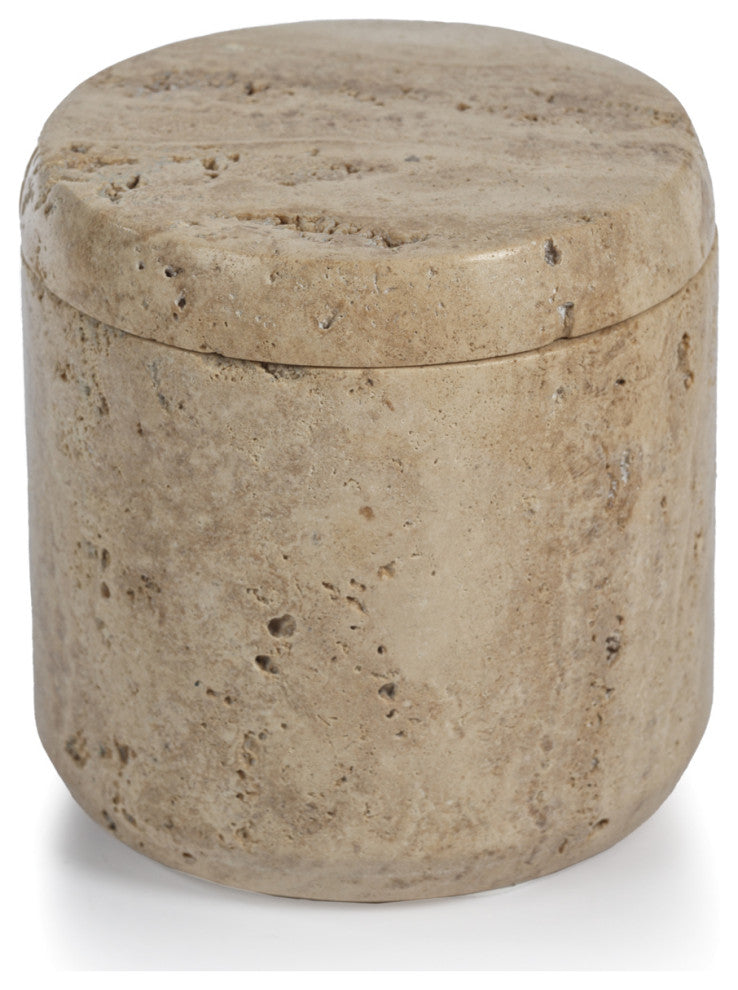 Scotia Travertine Marble Lidded Canister