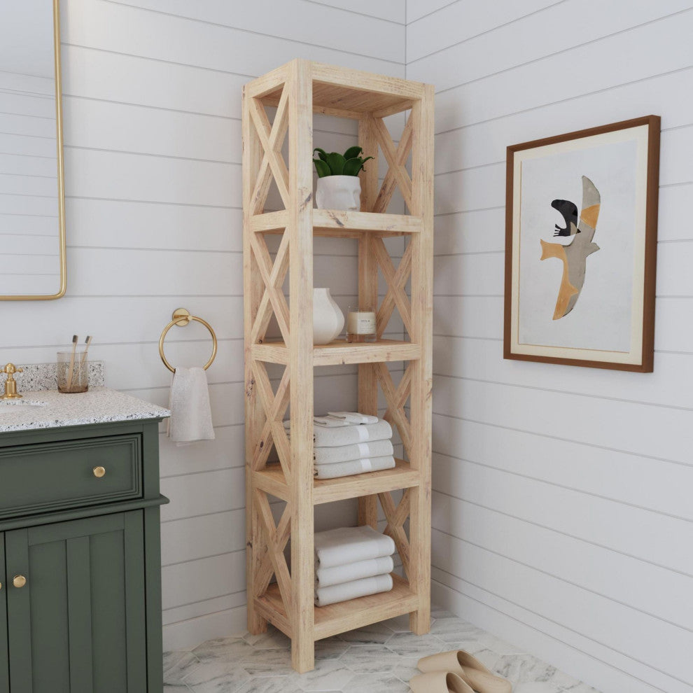 East at Main Birch Brown Rubberwood Bookcase