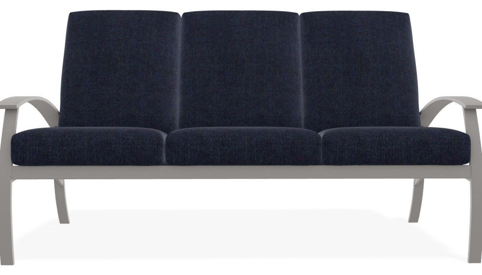 Belle Isle Cushion 3-Seat Outdoor Sofa, Indigo/Warm Gray