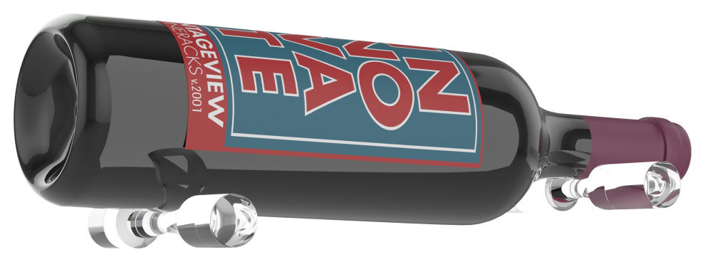 Vino Pins 1 Wall Mounted Wine Rack Peg, Clear Acrylic, Wood Mounting