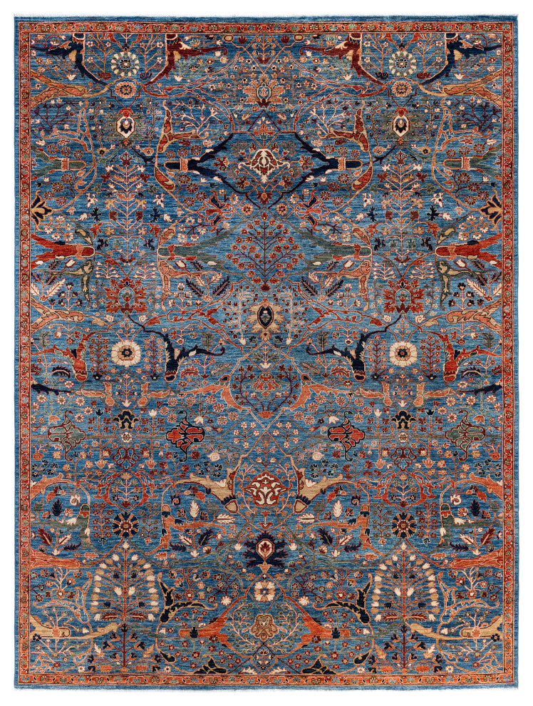Serapi One-of-a-Kind Hand-Knotted Area Rug Light Blue, 9'0" x 12'0"