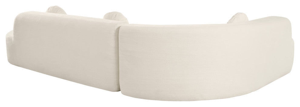 GDF Studio 122" Extra Large Curved Fabric Sectional Sofa, Beige