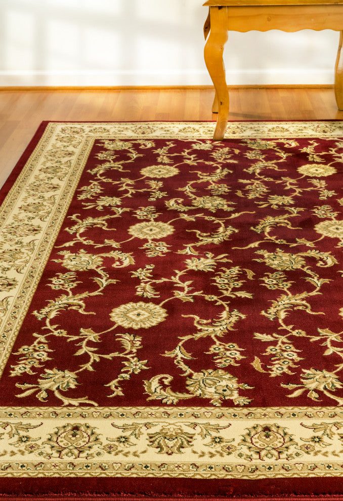 Legacy Red and Ivory Rug, 5'3"x7'7"