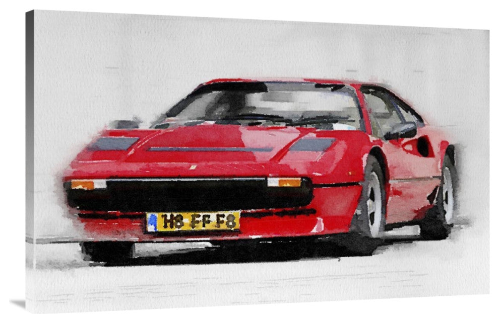 "Ferrari 208 GTB Turbo Watercolor" Fine Art Print