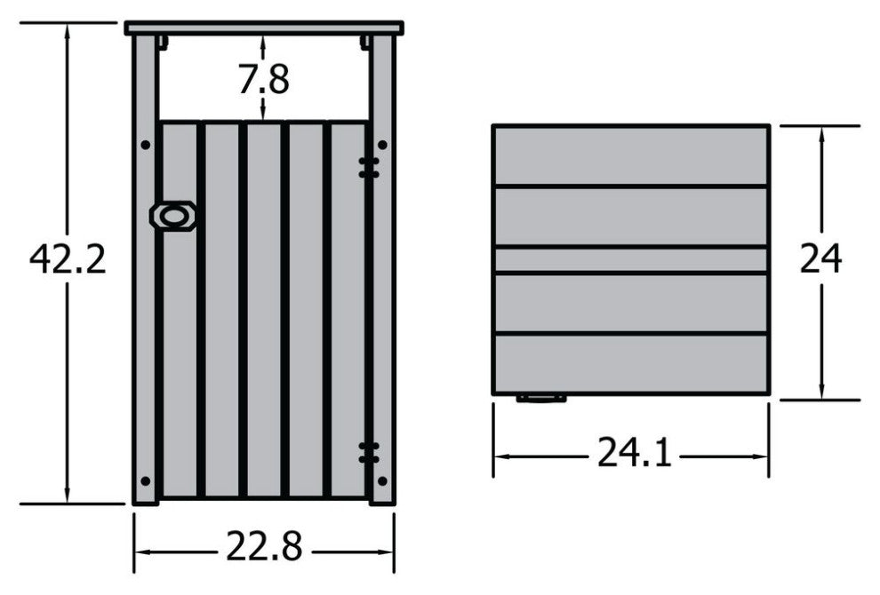 Commercial Trash Can With Hood, Black