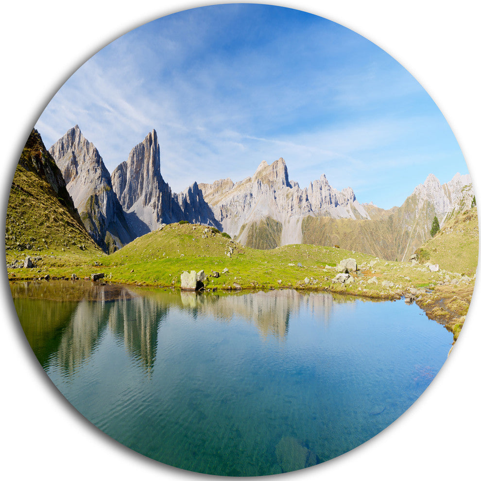 Pyrenee In France Panorama, Landscape Disc Metal Artwork, 11"
