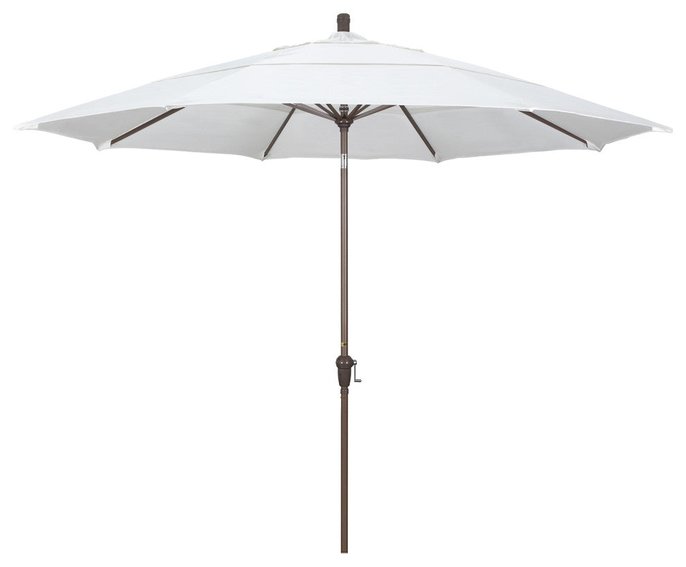 11' Champagne Auto-Tilt Crank Aluminum Umbrella, Canvas Pacifica