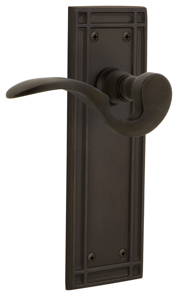 Mission Plate With Manor Lever, Oil-Rubbed Bronze, Right-Handed