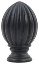 Urbanest Fluted Lamp Finial, Distressed Black, 2"