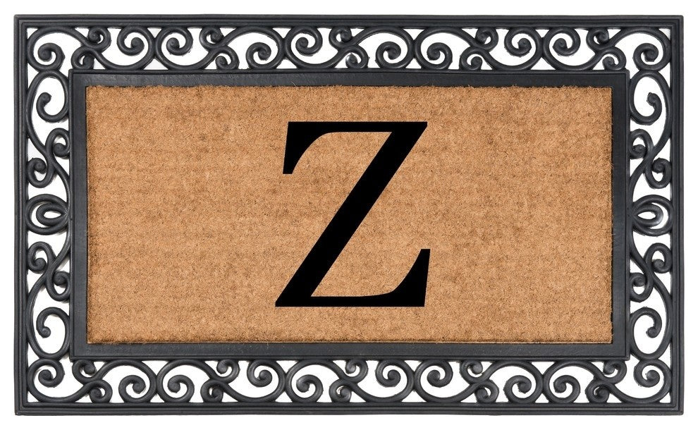 Classic Monogrammed Rubber Welcome Mat, Z