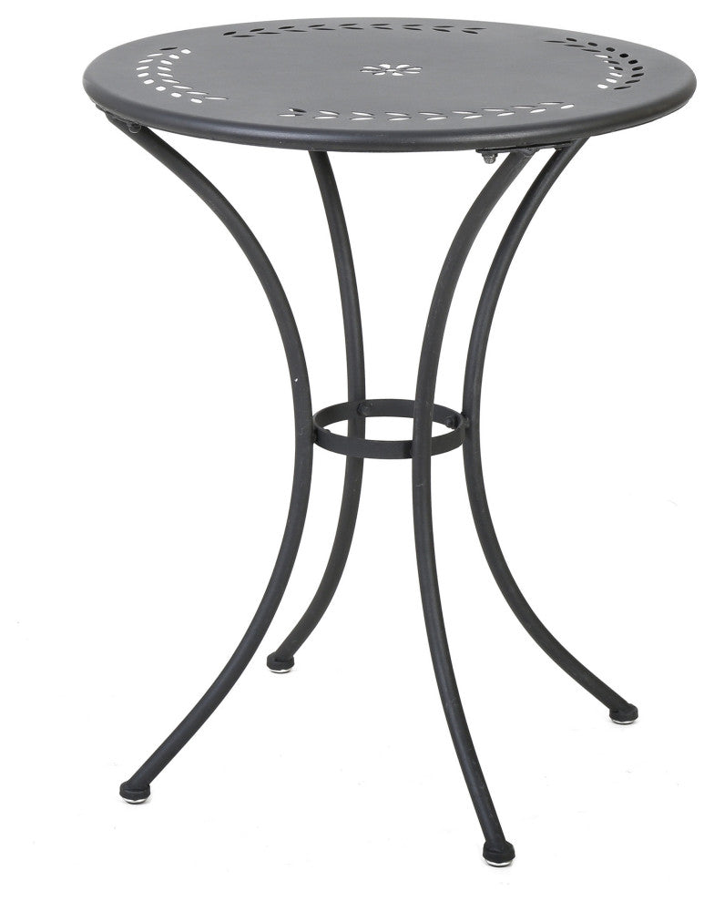 GDF Studio Tottenham Outdoor 3-Piece Black Iron Bistro Set