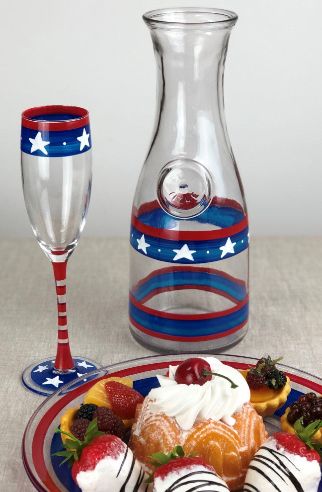 Stars and Stripes Champagne Flute Patriotic Collection, Set of 2