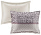 Madison Park Rhapsody Jacquard Stripe Mosaic 7-Piece Comforter Set, Purple
