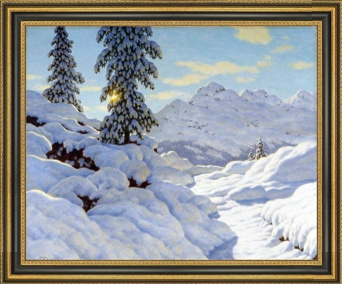 Ivan Fedorovich Choultse Sun and Snow Framed Premium Canvas Print, 20"x25"