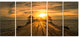 "Huge Wooden Bridge To Illuminated Sky" Sea Pier Wall Art, 5 Panels, 60"x28"