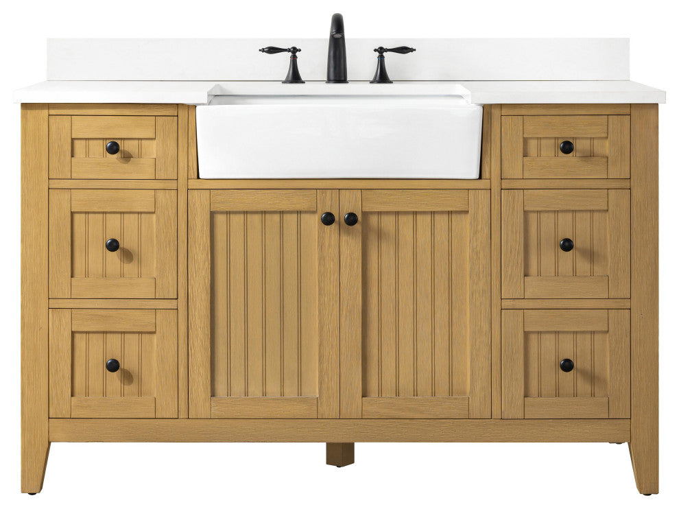 Burbank 54" Single Vanity, Oak