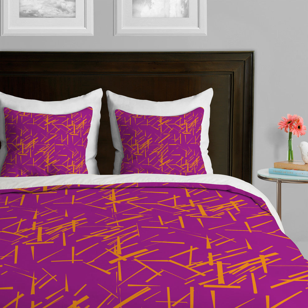 Deny Designs Karen Harris Konstructivist Magenta Duvet Cover-Lightweight