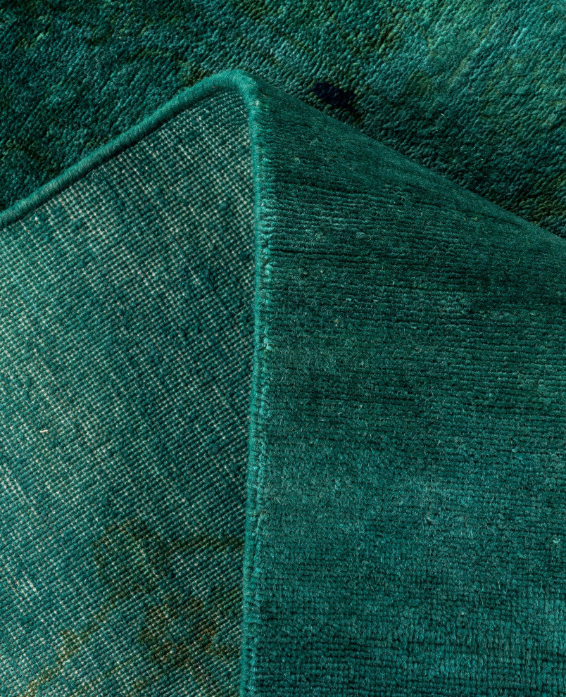 Overdyed One-of-a-Kind Hand-Knotted Area Rug Green, 3' 10" x 5' 10"