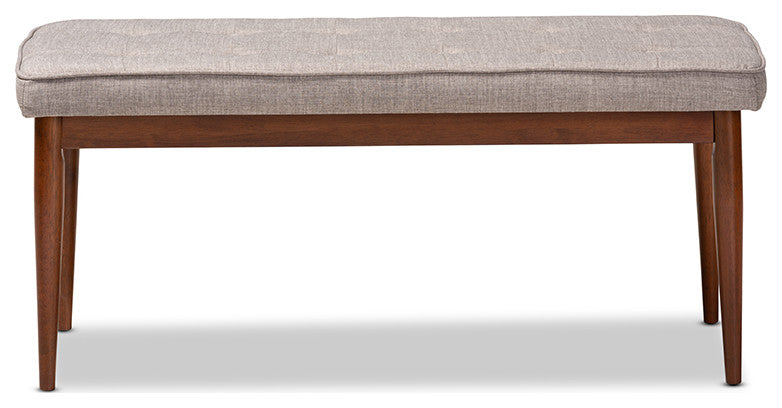 Itami Mid-Century Modern Light Gray Medium Oaked Wood Dining Bench