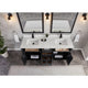 Vanity With Mirror, Sconce and Faucet Included, Tricorn Black, 72"