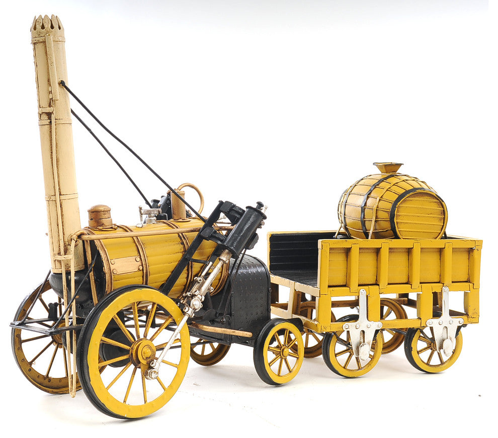 1829 Yellow Stephenson Rocket Steam Locomotive