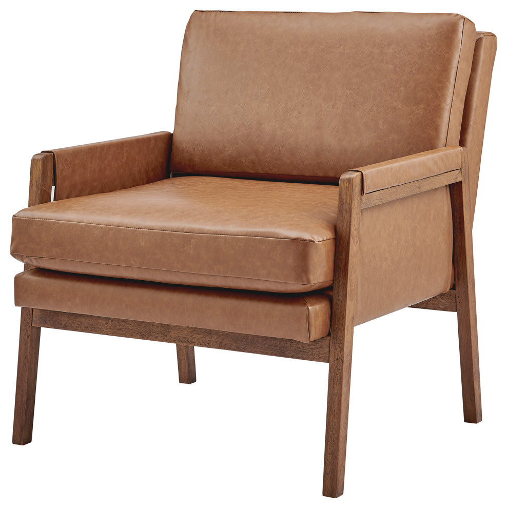 Colton PU Accent Arm Chair, Vintage Cider