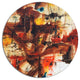 Watercolor Red And Yellow Spots, Abstract Disc Metal Wall Art, 11"