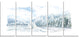 "Christmas Winter Happy Panorama" Landscape Wall Art, 5 Panels, 60"x28"