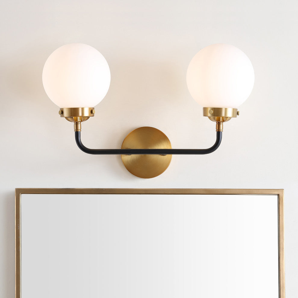Caleb 1-Light Brass Wall Sconce, Brass Gold / Black, 2 - Light(s)
