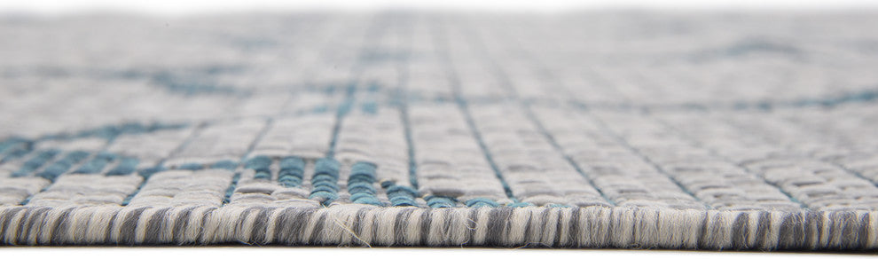 Unique Loom Gray Trellis Outdoor 5' 0 x 8' 0 Area Rug