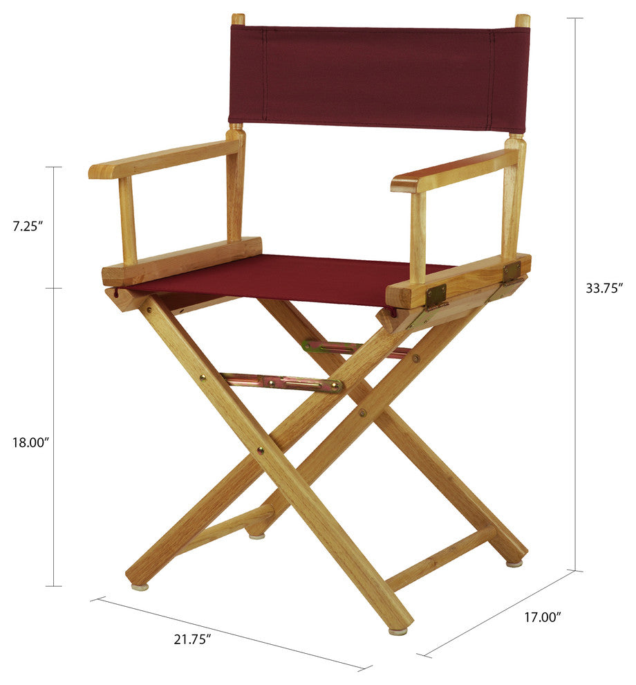018" Director's Chair Natural Frame-Burgundy Canvas