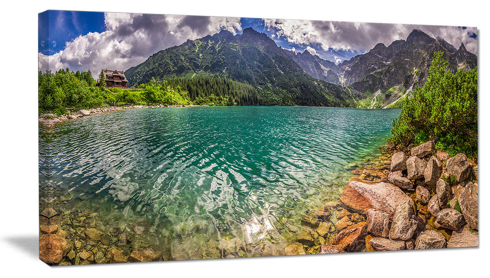 "Lake in Tatra Mountains Poland" Extra Large Seashore Wall Art, 40"x20"