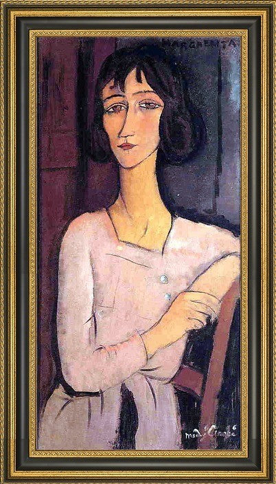 Amedeo Modigliani Marguerite Seated - 15" x 30" Framed Premium Canvas Print