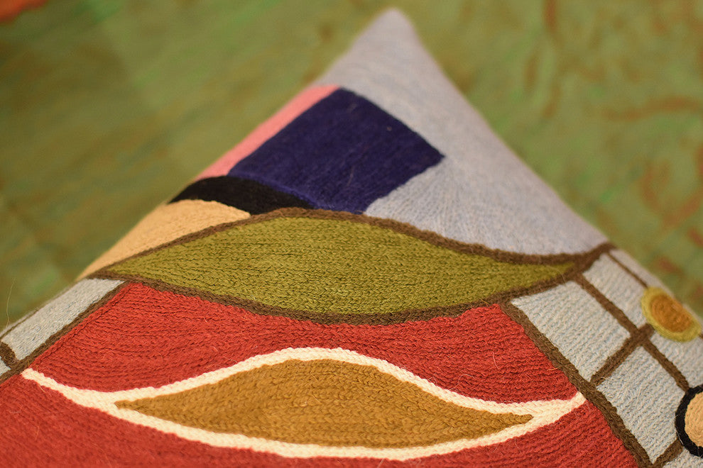 Lumbar Hundertwasser Pillow Cover Rectangle Biomorph II Rectangle Wool 14x20"