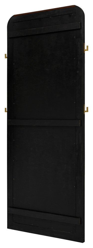 Arini Cane Weave Full Length Standing Floor Mirror Black