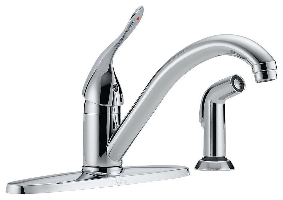Delta HDF Single Handle Kitchen Faucet With Spray, Chrome, 400LF-HDF