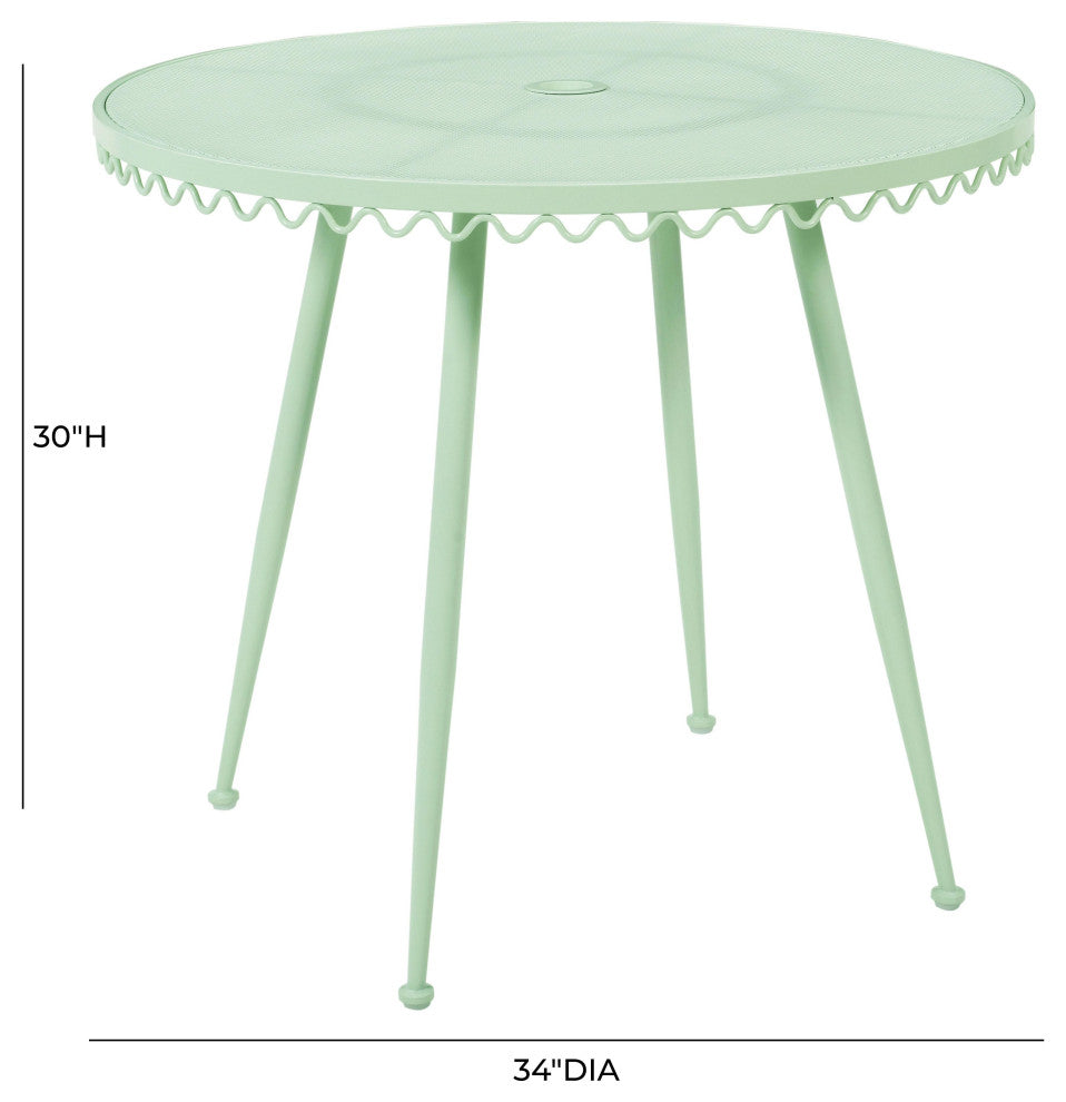 Erica Mint Green Wrought Iron Outdoor Cafe Table
