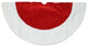 48" Red and White Velveteen Christmas Tree Skirt With White Trim