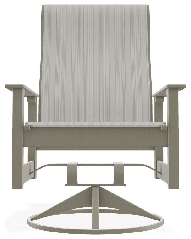 Leeward Sling Outdoor Swivel Rocker, Harbor/Storm