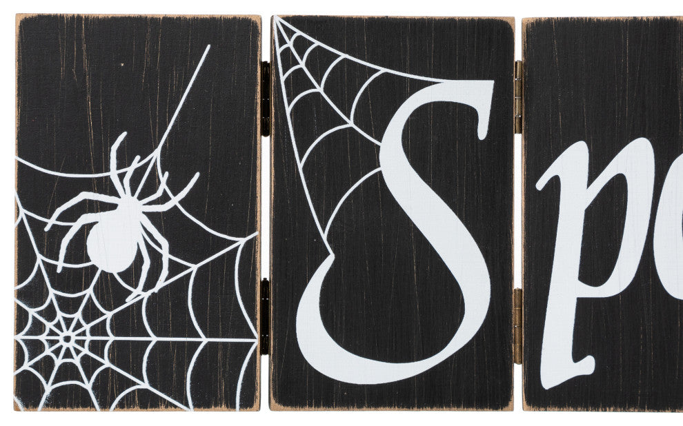 20"L Halloween Wooden Hinged Table Sign