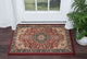 Kirsten Transitional Border Area Rug, Red, 2'x3'