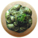 Leap Frog Wood Knob, Antique Brass, Natural Wood Finish, Pewter Hand Tinted