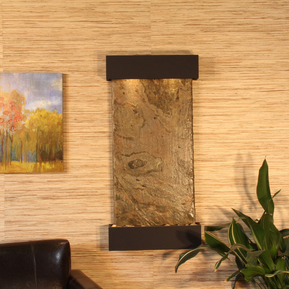 Whispering Creek Water Feature by Adagio, Natural Green Slate, Antique Bronze