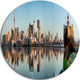 Toronto City Skyline Panorama, Cityscape Photo Disc Metal Wall Art, 23"