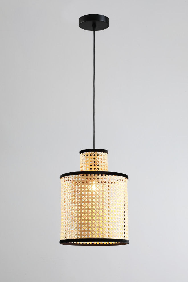 Vidalite Nakuv Rattan And Velvet Mini Pendant Light