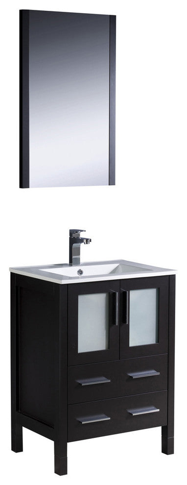 Torino 24" Espresso Modern Bathroom Vanity With Integrated Sink, FFT1030CH