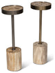 Relique Tabitha Drink Table, Brass  Frame Natural Light Top