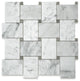 Carrara Marble Wide Basketweave Mosaic Tile Gray Dots Carrera Honed, 1 sheet